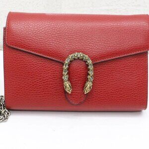 Gucci Dionysus Red Leather Mini Chain Bag 401231